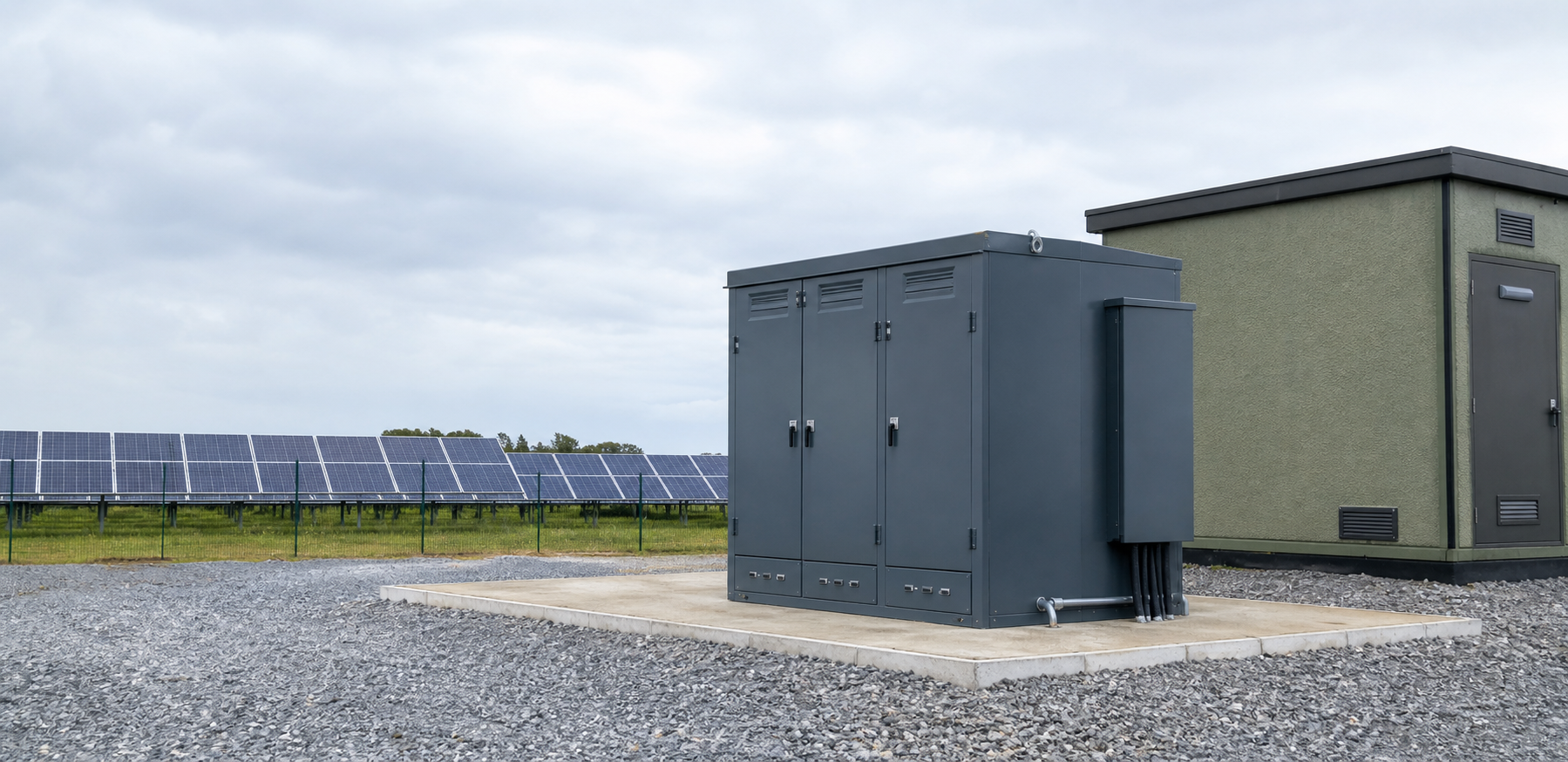 Medium-voltage ring main unit at a solar PV collection point